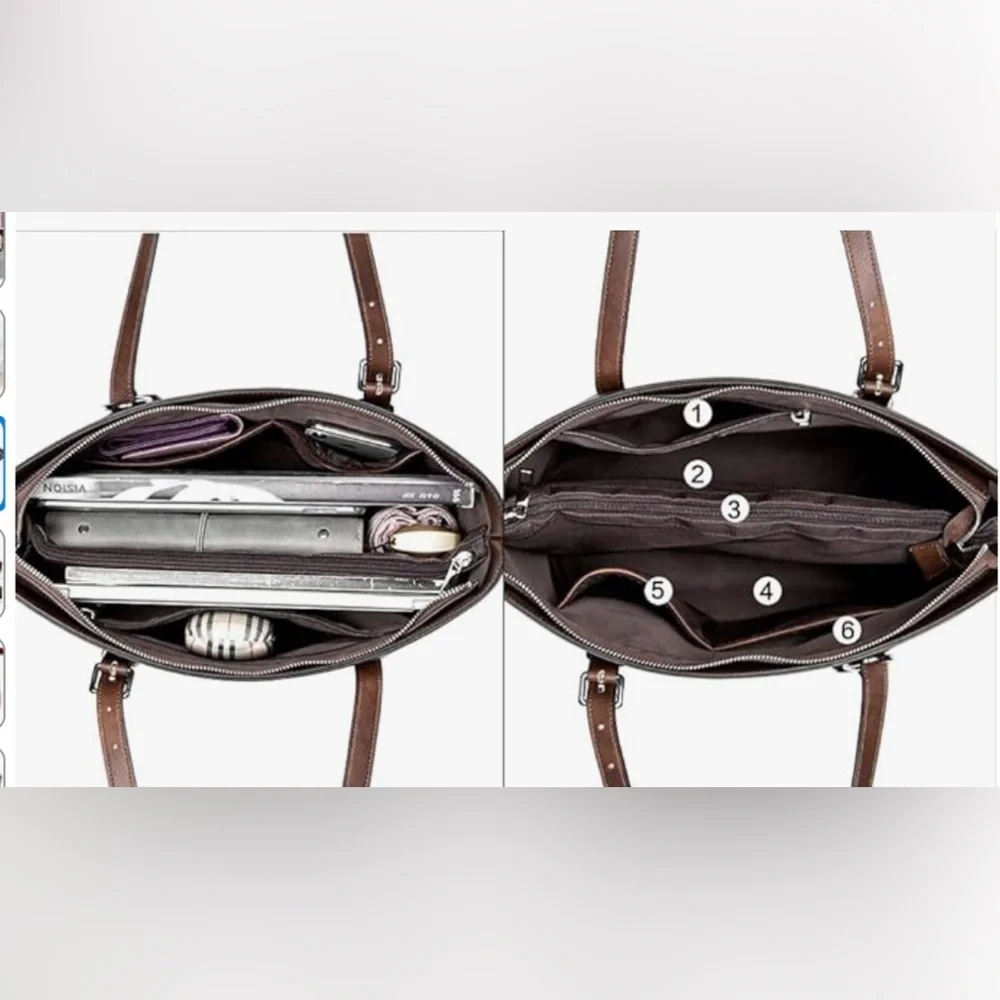 Westbronco Vegan Leather Tote Bag in Coffee Color - Picture 14 of 14